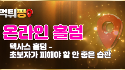 텍사스 홀덤 – 초보자가 피해야 할 안 좋은 습관들